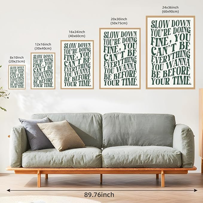 Green Wall Art Pop Music Vienna Lyrics Poster Slow Down Youre Doing Fine Canvas