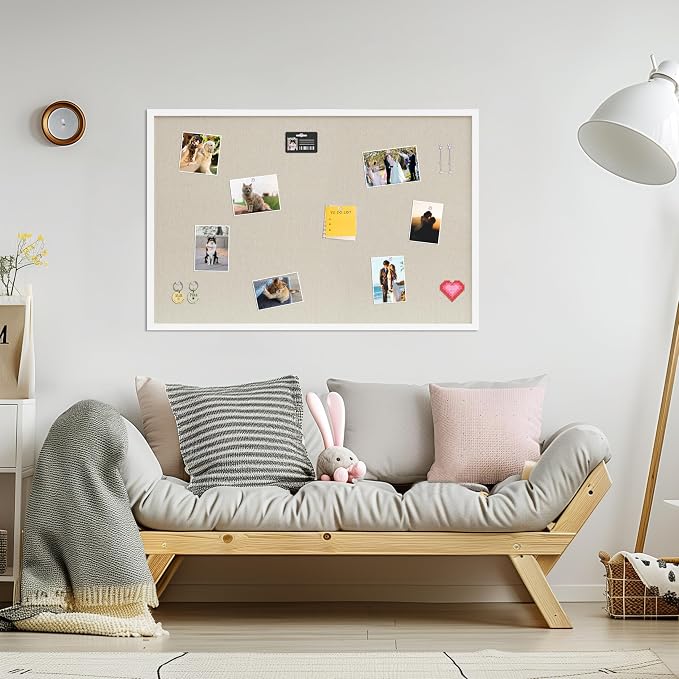 DAHAPYBOO Cork Board with Linen White 2Pack, Bulletin Board 36"x24" Hanging