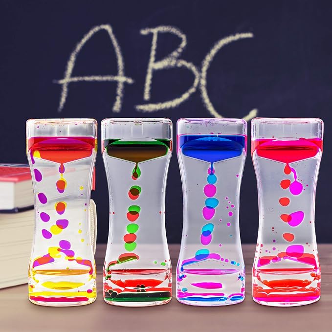 Super Z Outlet Liquid Motion Bubbler for Sensory Play, Fidget Toy, Children Activity, Desk Top, Assorted Colors (4 Pack)