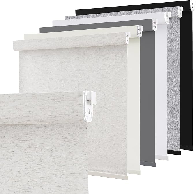 SUNOFF No Drill Tools Cordless Blackout Roller Shades Blinds