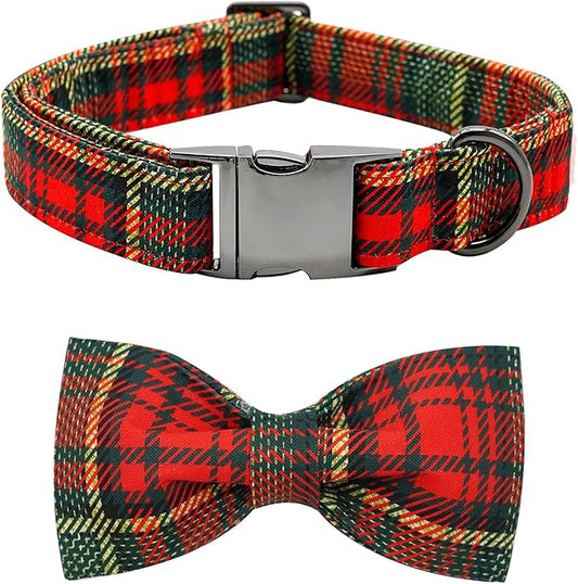 Dog Collar - Thanksgiving Turkey Dog Collar Bowtie Gift Puppy Soft Bow Adjustable Metal Buckle Pet Collar for X-Small Dogs