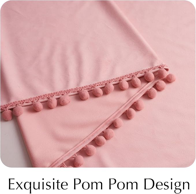 NICETOWN Blush Pink Velvet Curtains 96" Long