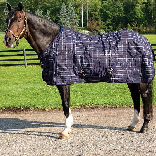 Country Pride Highland 1200D Lightweight Stable Blanket (74, Navy Plaid)