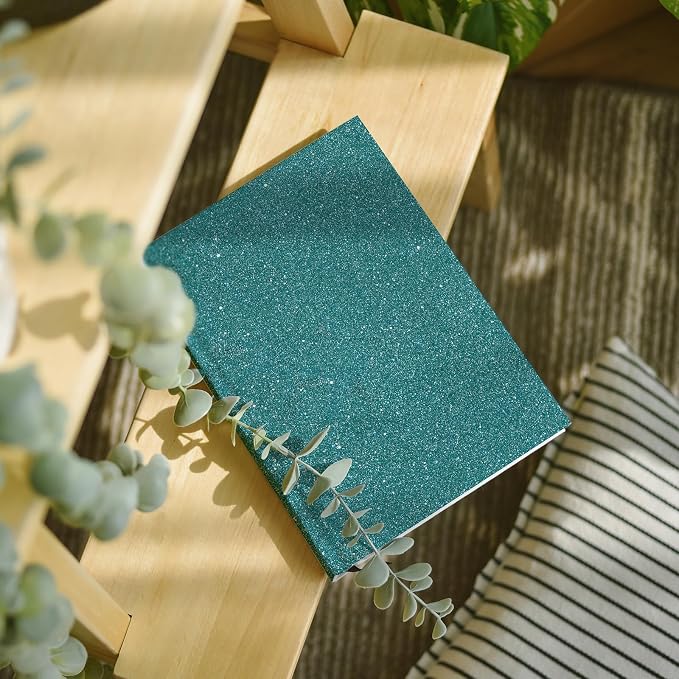 CRE8TIVE 8"x354" Teal Blue Glitter Wallpaper Stick and Peel Wall Border Fabric