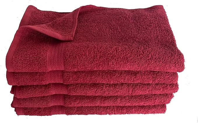Towel Supercenter 16X27 Salon Hand Towels Colors (36Pack, 60Pack, 120Pack) 100 Percent Cotton for Hair Salons, Nail Salons, Tanning Salons, Bathroom from Towelsupercenter (Burgundy, 120)