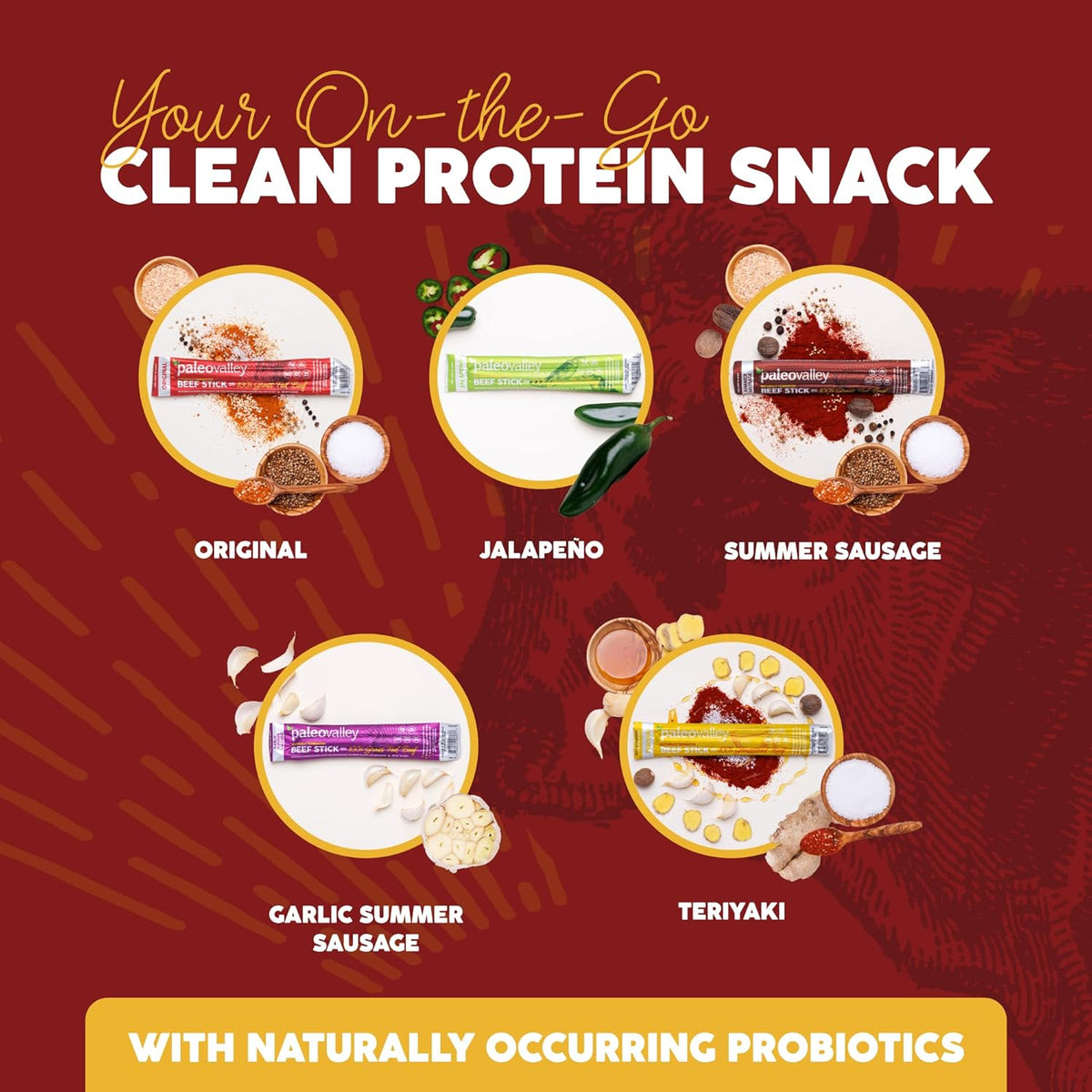 paleovalley 100% grass fed original beef sticks - delicious gluten free snack - keto friendly paleo protein