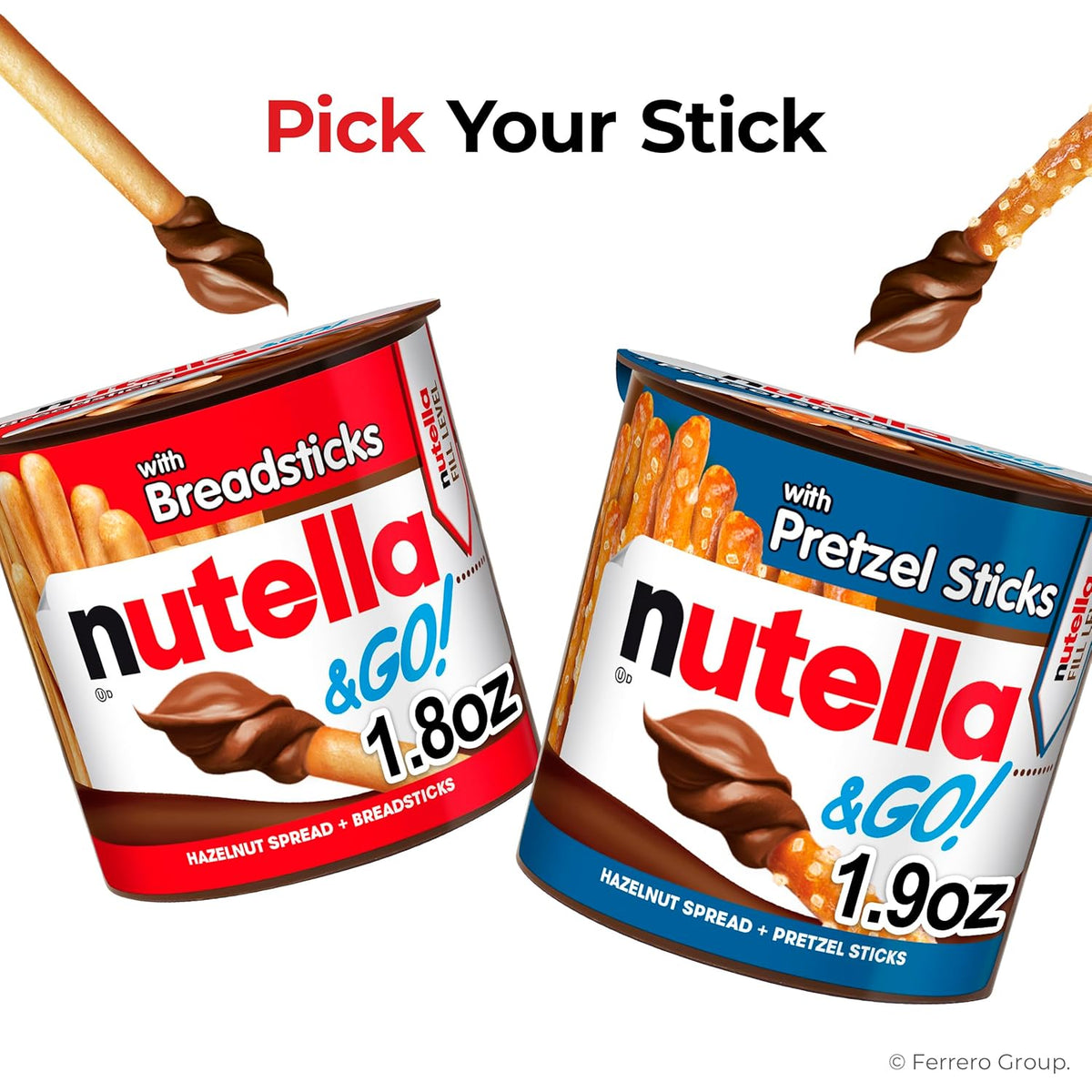 Nutella & GO! Chocolate Hazelnut Spread with Cocoa, 24 snack packs, 1.8 oz each, bulk snack