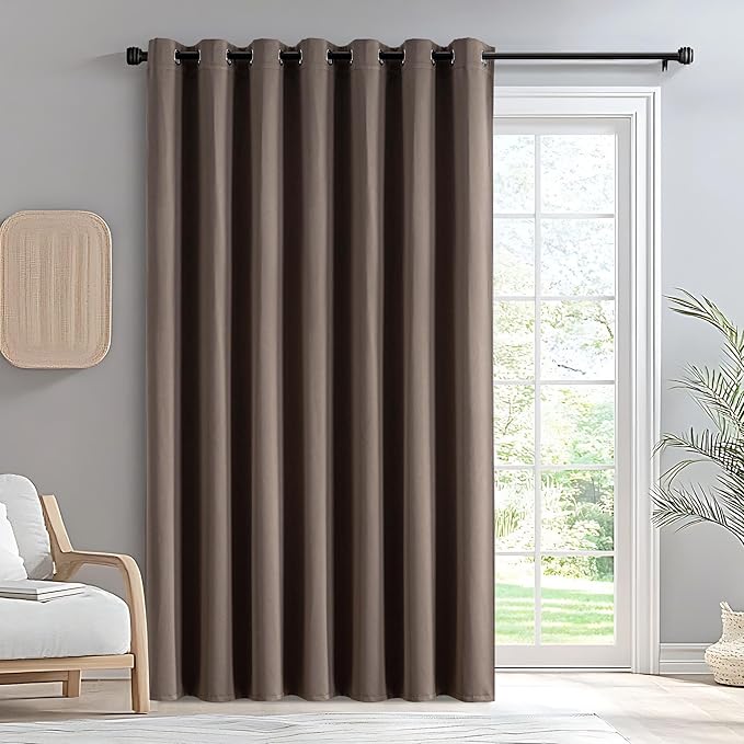 IGEMAEVE Blackout Sliding Door Curtains 84 Inch Length, Extra Wide Room Divider