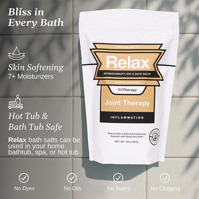 Relax Spa & Bath, Epsom & Dead Sea Salts, Aromatherapy Bath Salts for Hot Tub, Bath, or Spa, Infused with Magnesium, Joint Therapy