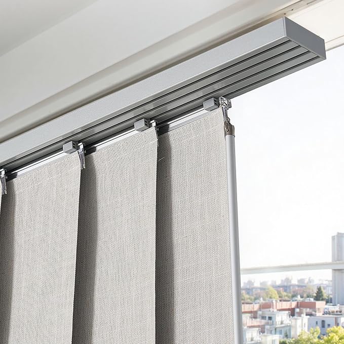 VEVOR Panel Track Blinds, Extendable Track from 45.8 in to 86 in W, Trimmable