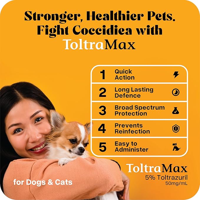 Toltrazuril 5.0% for Horses, Dogs, Cats, 120mL/4 Ounce, for Non-Food Chain Animals