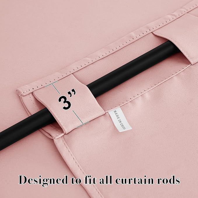 RYB HOME Pink Blackout Curtains