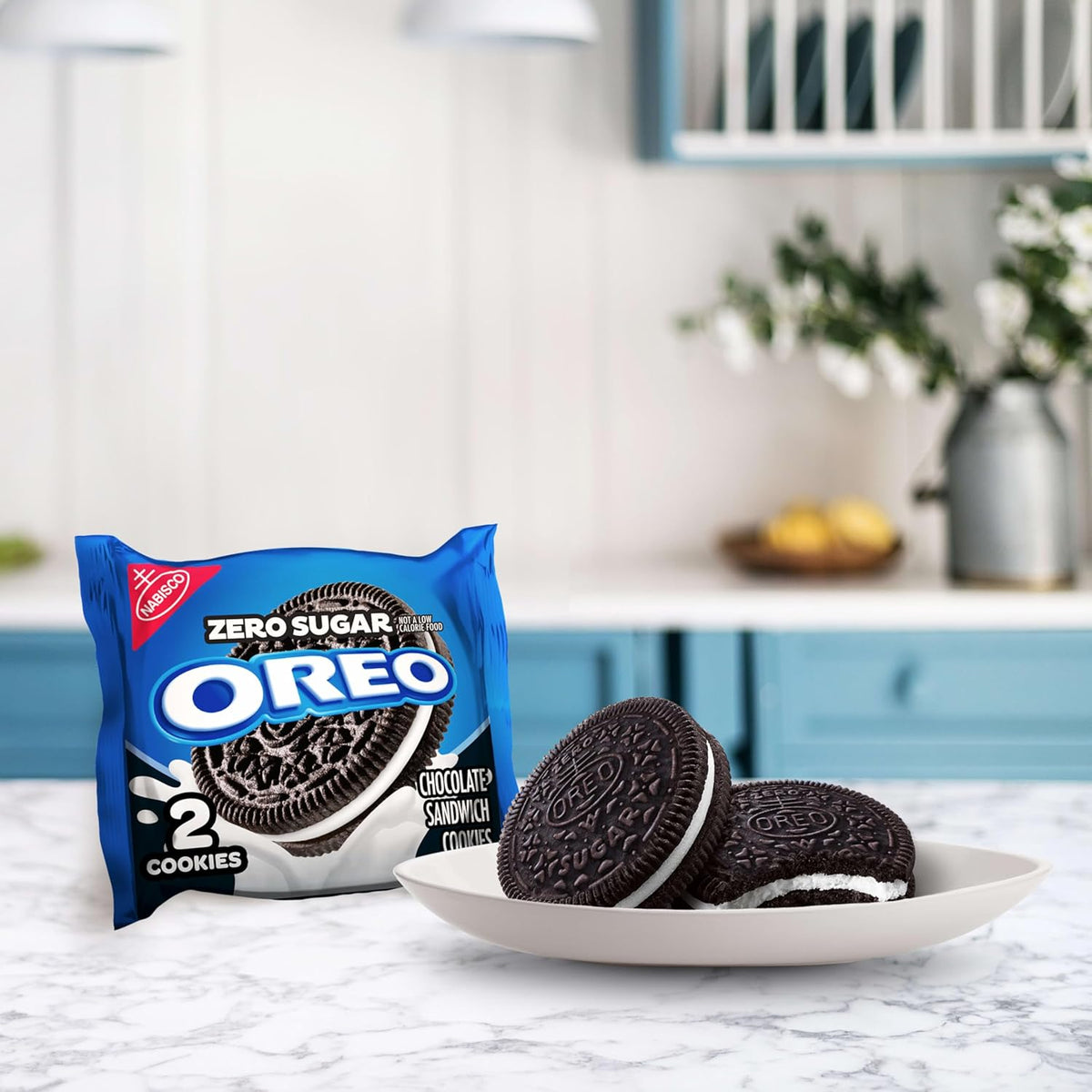 OREO Zero Sugar and OREO Double Stuf Zero Sugar Chocolate Sandwich Cookies Variety Pack, 20 Snack Packs (2 Cookies Each)