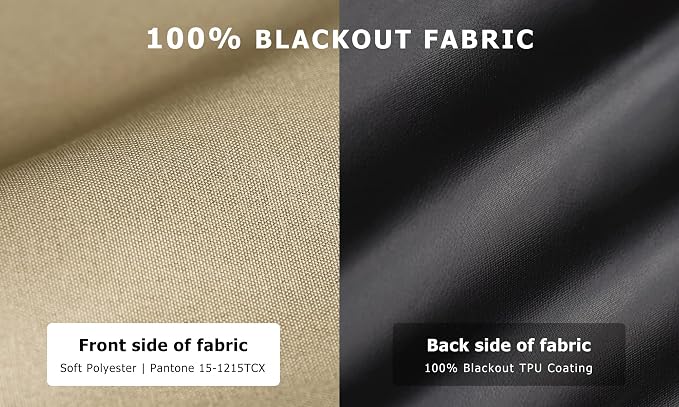 LazBlinds 100% Blackout Roller Shades, No Tools No Drill Cordless Blinds