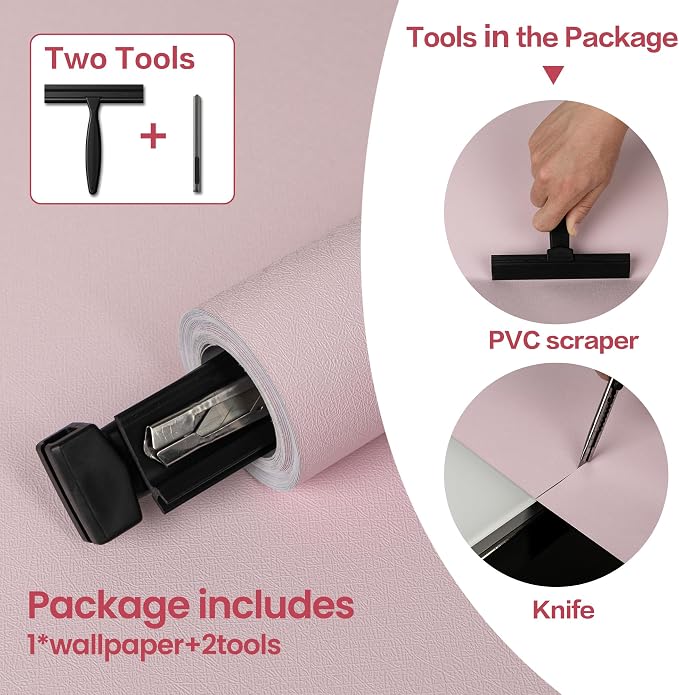 practicalWs Pink Wallpaper Peel and Stick
