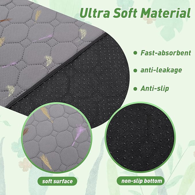 2Pcs Guinea Pig Cage Liners,Guinea Pig Fleece Cage Liners36''X36'' Super Absorbent Washable Pee Pads Reusable for Rabbit Hamster Chinchilla