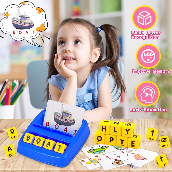Fenikso Matching Letter Game, Spelling Word and Increases Memory, Early Learning Educational Toy for Preschool & Kindergarten Kids Over 3-8 Years Old (Pack of 2)