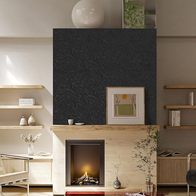 Cohoo Home Black Silk Peel and Stick Wallpaper