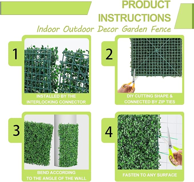 AOKIE 10"X10" Artificial Grass Wall, Party Garden Fence Decor