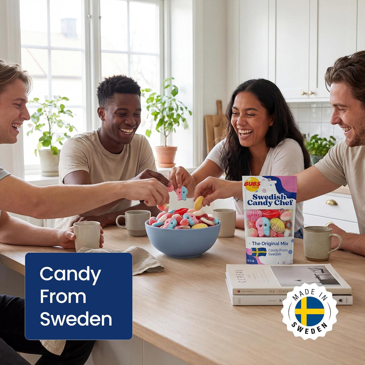 Swedish Candy Chef - Bubs Swedish Candy Mix – Sweet & Sour Gummies – Big Ovals, Skulls & More – 1/2 Pound Assorted Scandinavian Treats Imported from Sweden
