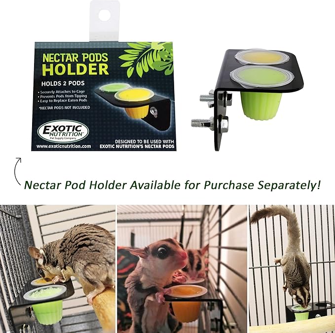 Nectar Pods (Variety 4 Pack) - Calcium-Fortified Jelly Fruit Treat - Sugar Gliders, Marmosets, Squirrels, Parrots, Cockatiels, Parakeets, Birds, Hamsters, Day Geckos, Kinkajous & Other Small Pets