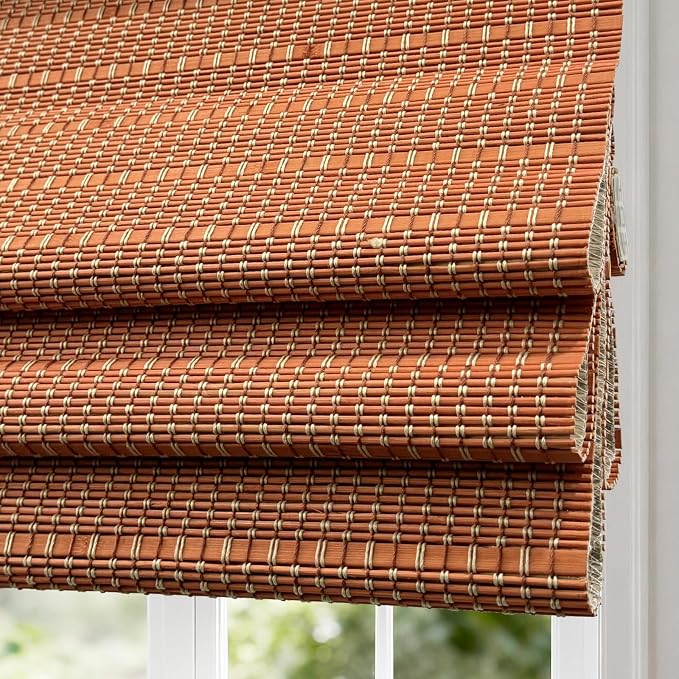 Letau No Drill No Tools Cordless Wood Window Shades Blinds, Bamboo Light