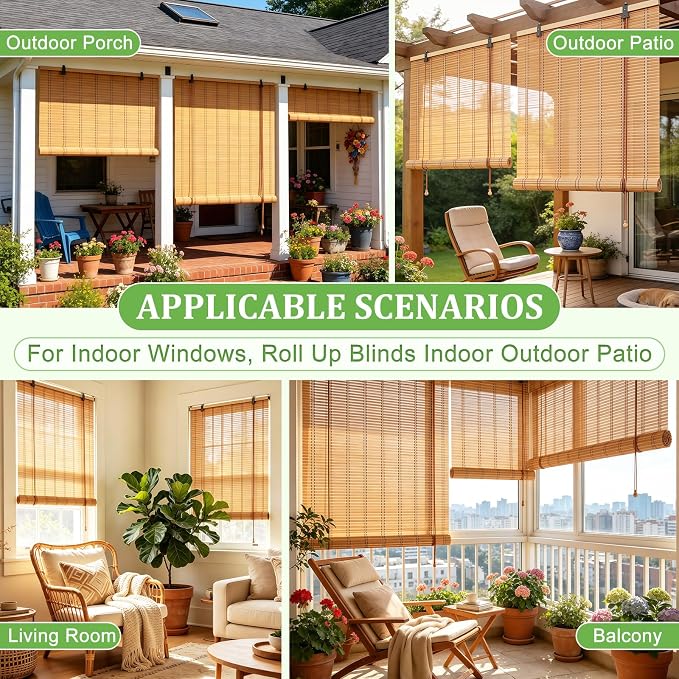 Bamboo Blinds 54x48 inch Bamboo Roman Shades