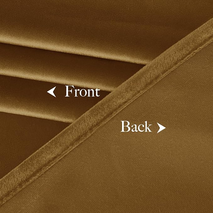 NICETOWN Gold Brown Velvet Curtains