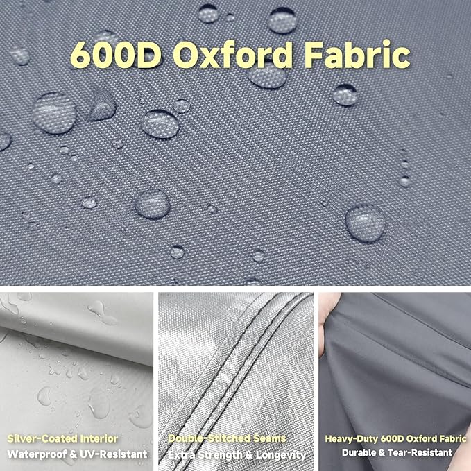 Waterproof Shelving Cover, Fits 48" W x 24" D x 72" H, 600D Oxford Rack Cover with Side Pocket, Heavy Duty Dustproof Storage Cover for Garage & Warehouse (No Shelves Included)