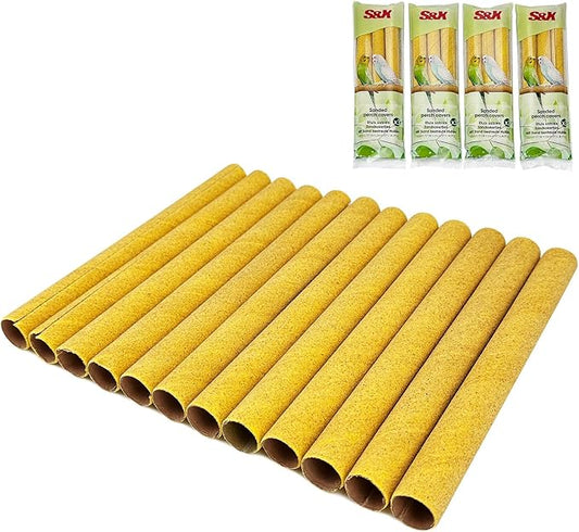 S&X 12-Pack Large Sanded Perch Covers for Parakeets, Lovebirds, Parrotlets, Finches, Canaries, Large Perch Covers,3/4" Diameter X 9" Long