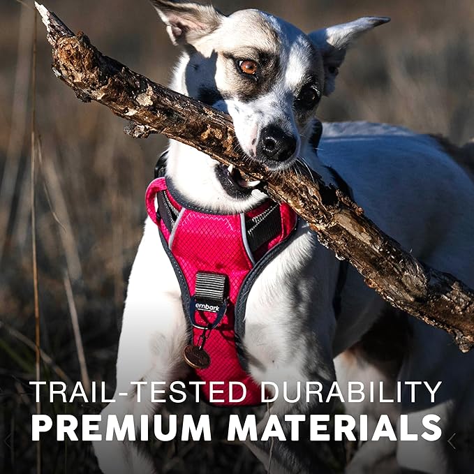 Embark Adventure Dog Harness, Reflective Trim No Pull Dog Harnesses for Small Sized Dogs - Military Grade Nylon, Front Clip with Gel Lined Handle. Soft & Padded Puppy