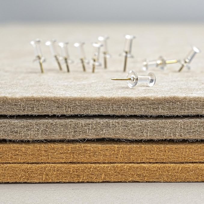 Lightomorrow Bulletin Board, 24 x 18 inches Decorative Felt Pin Board, Cork