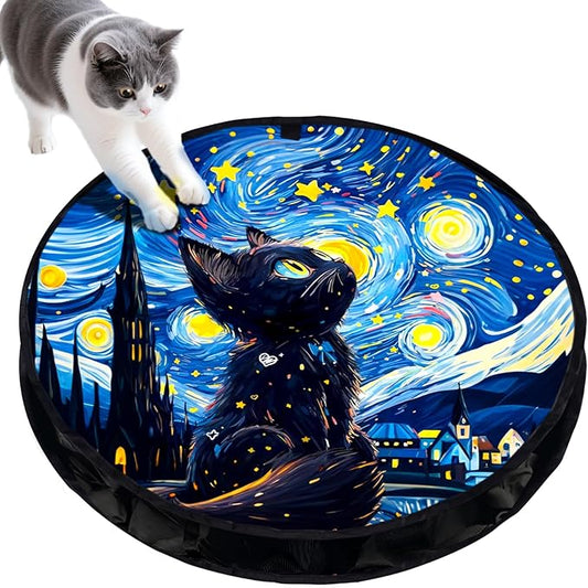 ORSDA Cat Toys Pouch, Cat Toys for Indoor Cats Hide and Seek Mat Suitable for Kitten Balls