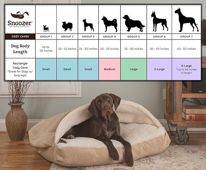 Snoozer Pet Products Luxury Rectangle Cozy Cave, Wag Collection, Medium, Starpatch Red Diamond