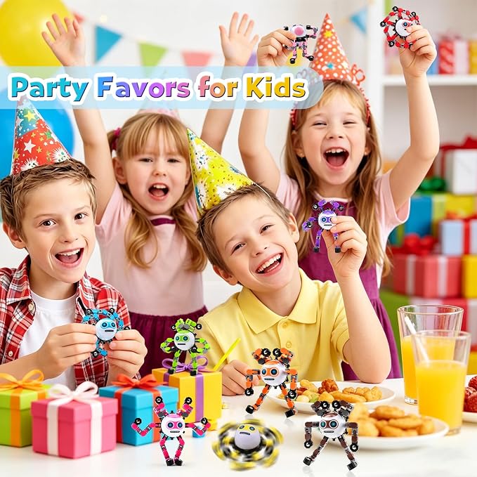 4 PCS Travel Toys Transformable Fidget Spinners Toys for Kids and Adults Sensory Toy for Boys Teens Stress Relief Autism ADHD Cool Road Trip Travel Essential Birthdays Gifts for Party Favors
