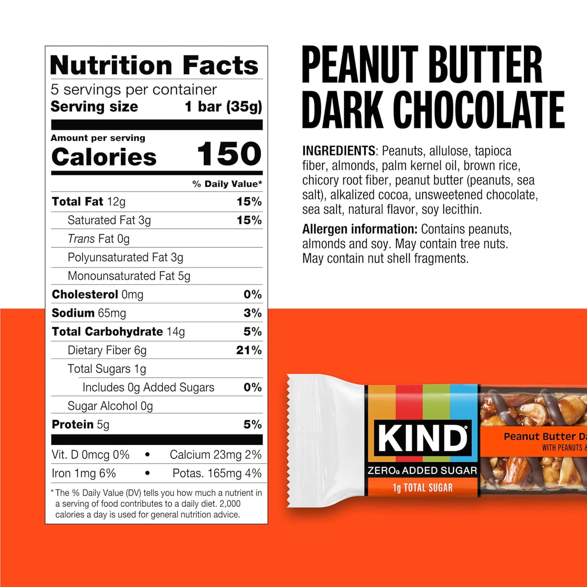 Kind Zero Added Sugar Healthy Snacks Bars Variety Pack, Gluten Free, High Fiber, Keto Snacks, Dark Chocolate Nuts & Sea Salt, Caramel Almond, Peanut Butter Dark Chocolate, 5g Protein, 15 Count