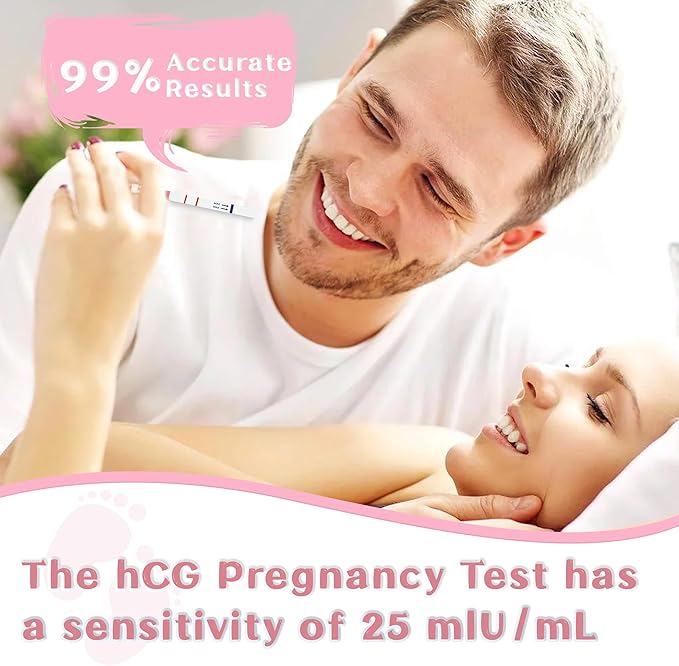 Pregnancy Test Strips with Urine Cups, 40 Count Individually Wrapped hCG Early Detection Home Tests Over 99% Accurate, Rapid Early Detection Pregnancy Test Strip 25mIU/mL