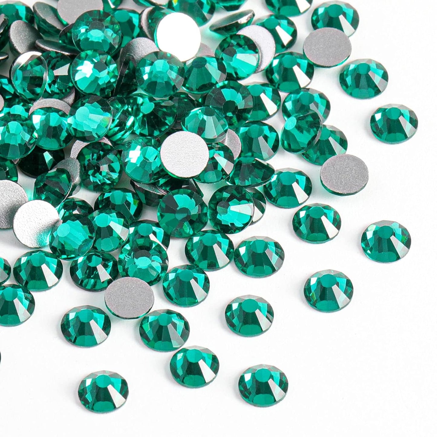 beadsland Flat Back Crystal Rhinestones Round Gems for Nail Art and Craft Glue Fix, Blue Zircon (2.9-3.0mm) SS12/1440pcs