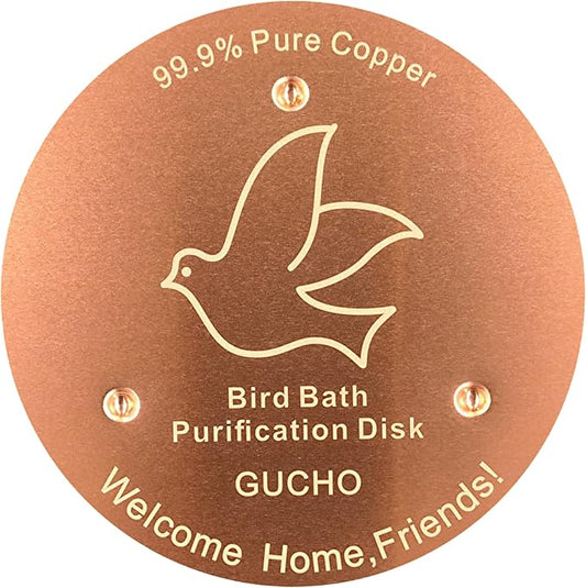 GUCHO Bird Bath Copper Disk,Bird Bath Purification Disk,0.6mm Thickness 99.99% Pure Copper for Physical Safe Water Cleaning All-Seasons,Universal Fit for Outdoor Backyard Birdbaths Bowl