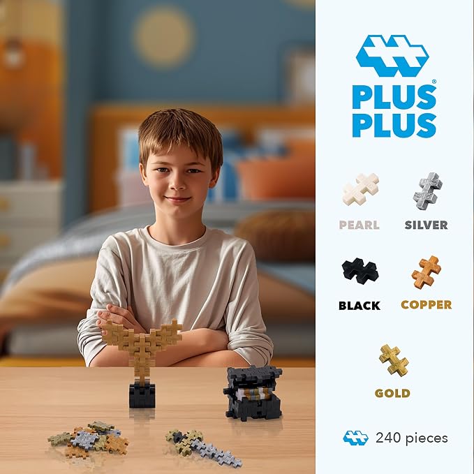 PLUS PLUS 240 Piece Treasure Mix - Mini Waffle Blocks, Classroom Must Haves | STEM Toys, Sensory Bin Filler, Autistic Kids Must Haves, Gifts for Boys & Girls, Christmas Stocking Stuffers for Kids
