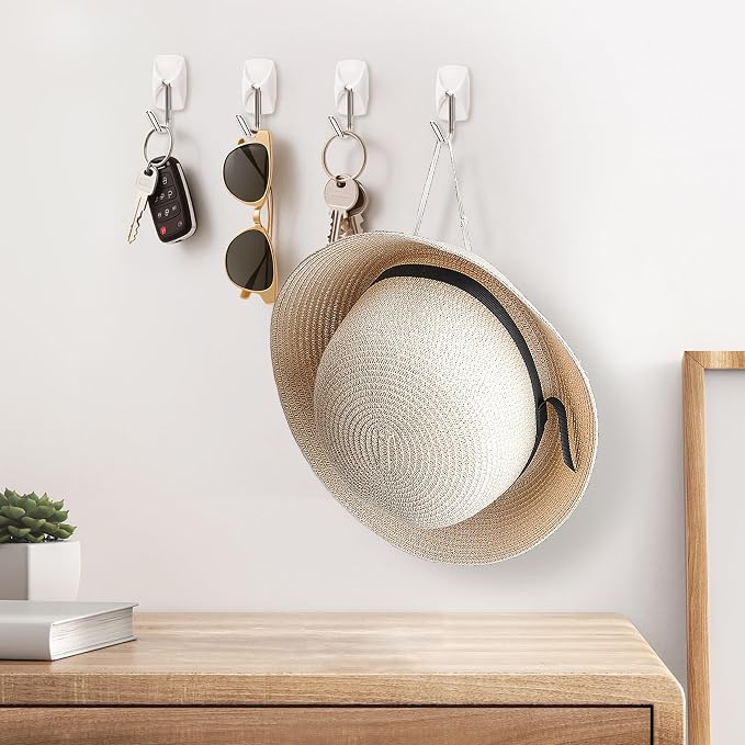 Sinfuo 20 Hooks for Hanging Variety Pack, Adhesive wall Hooks Heavy Duty