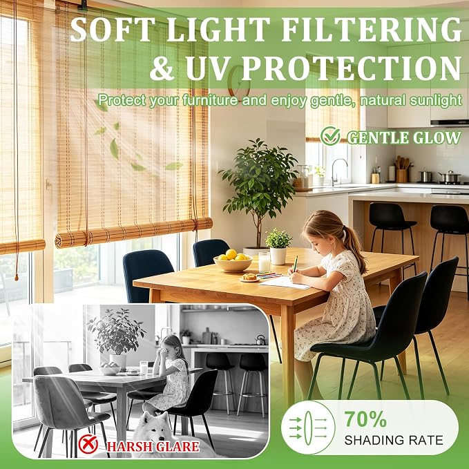 Bamboo Blinds 54x48 inch Bamboo Roman Shades