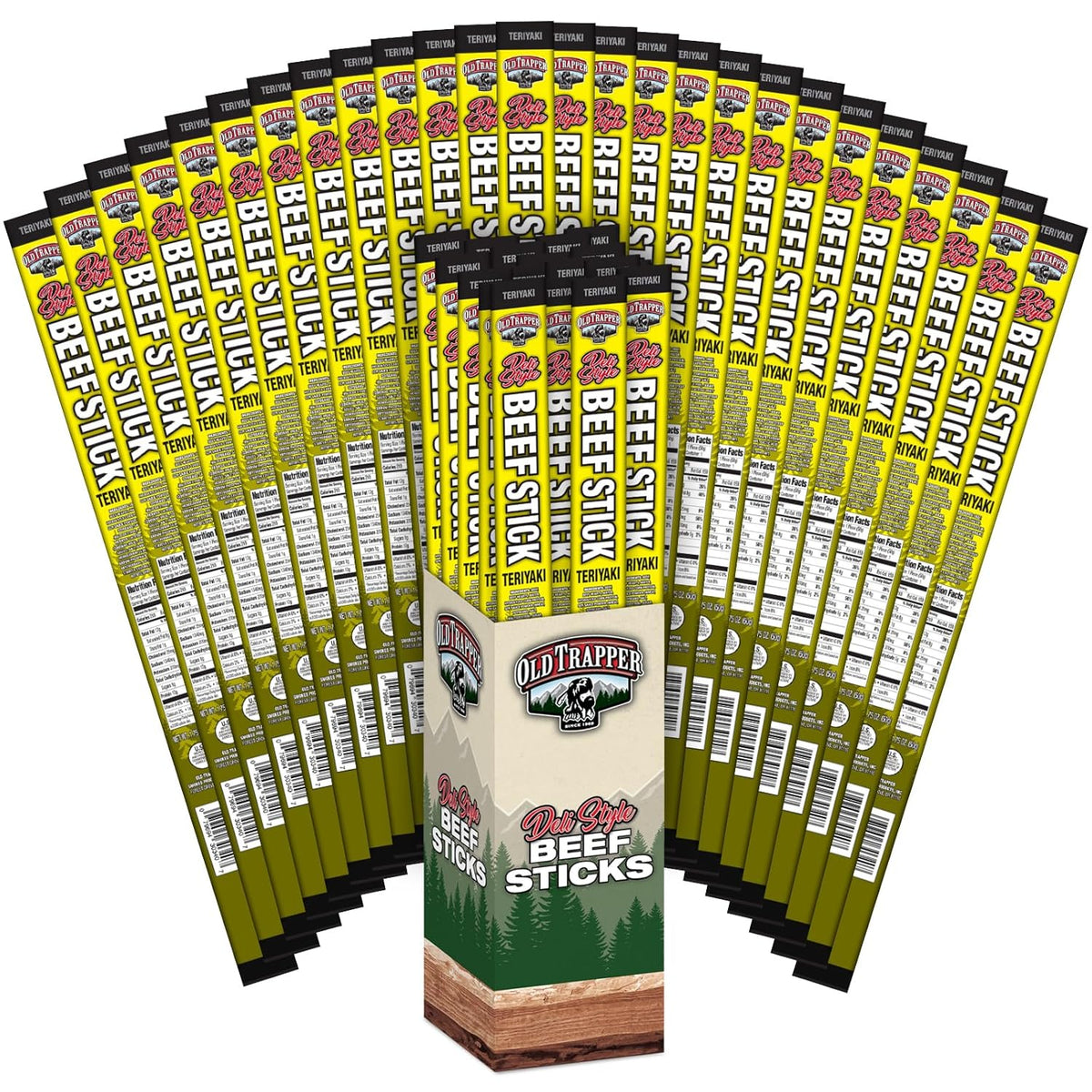 Old Trapper Original Deli-Style Beef Sticks,15-Ounce Package, Perfect for On-the-Go Snacking, Six Grams of Protein and Zero Grams of Sugar per Serving (Pack of One)