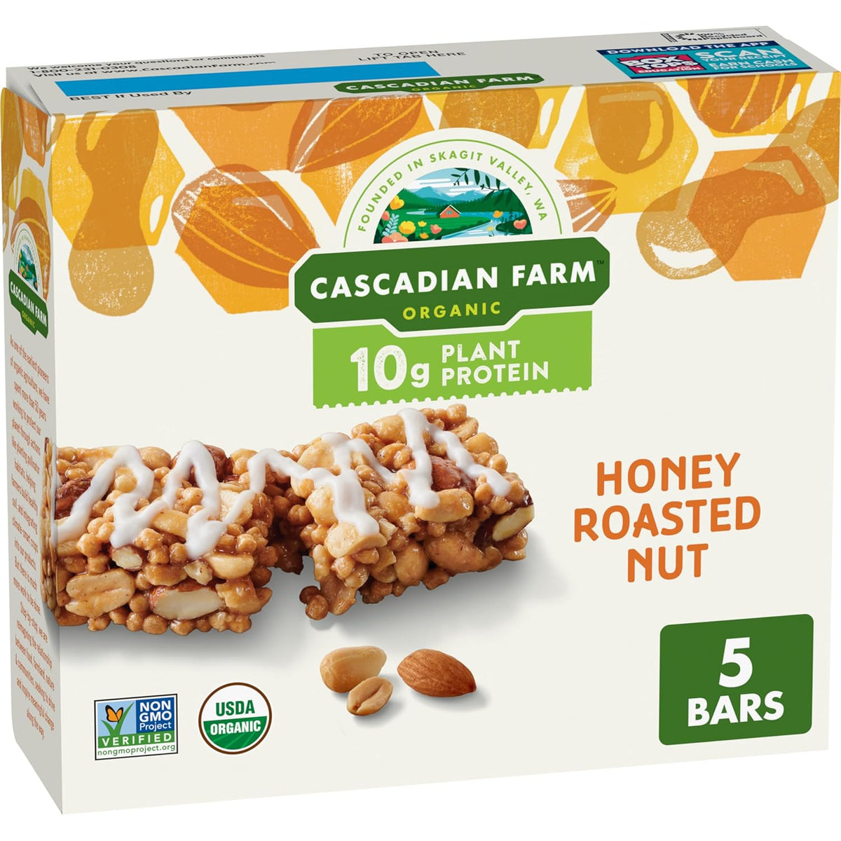 Cascadian Farm, Bar Granola Vanilla Chip Organic 6 Count, 7.4 Ounce