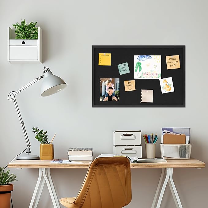 DAHAPYBOO Cork Board with Linen Black 2Pack, Bulletin Board 30"x20", Corkboards