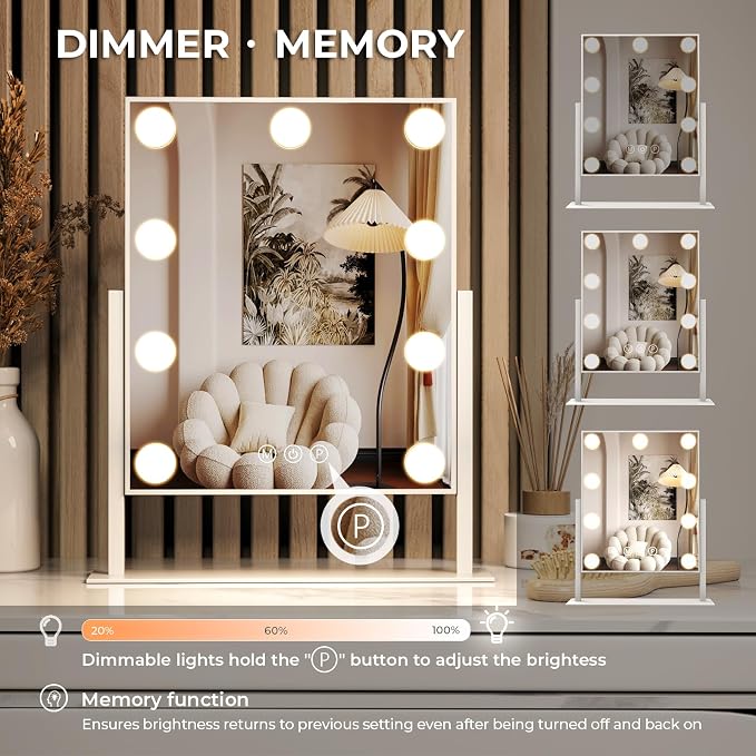 ZL ZELing Vanity Mirror with Lights, Makeup Mirror with Lights, Light up