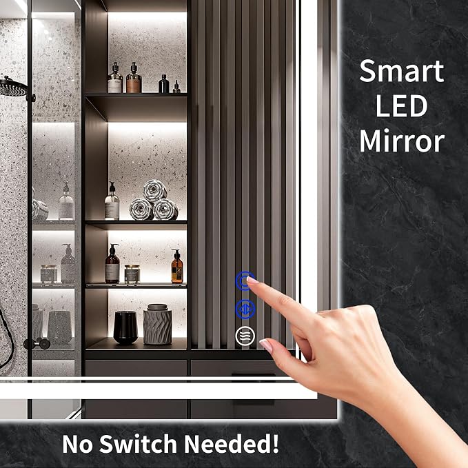 36"x32" LED Bathroom Mirror