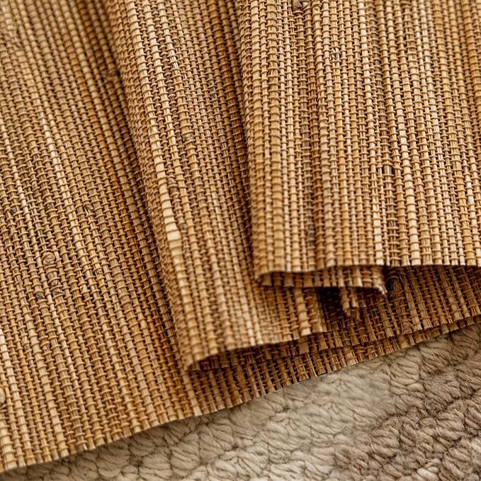 DEJAVU Cordless Bamboo Roman Shades, Natural Woven Shades