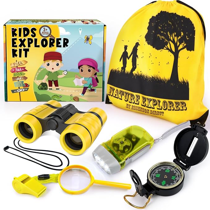 ESSENSON Kids Explorer Kit - Adventure Kit for Kids, Outdoor Explorer Kit with Binoculars, Summer Outdoor Toys for Kids Ages 4-8