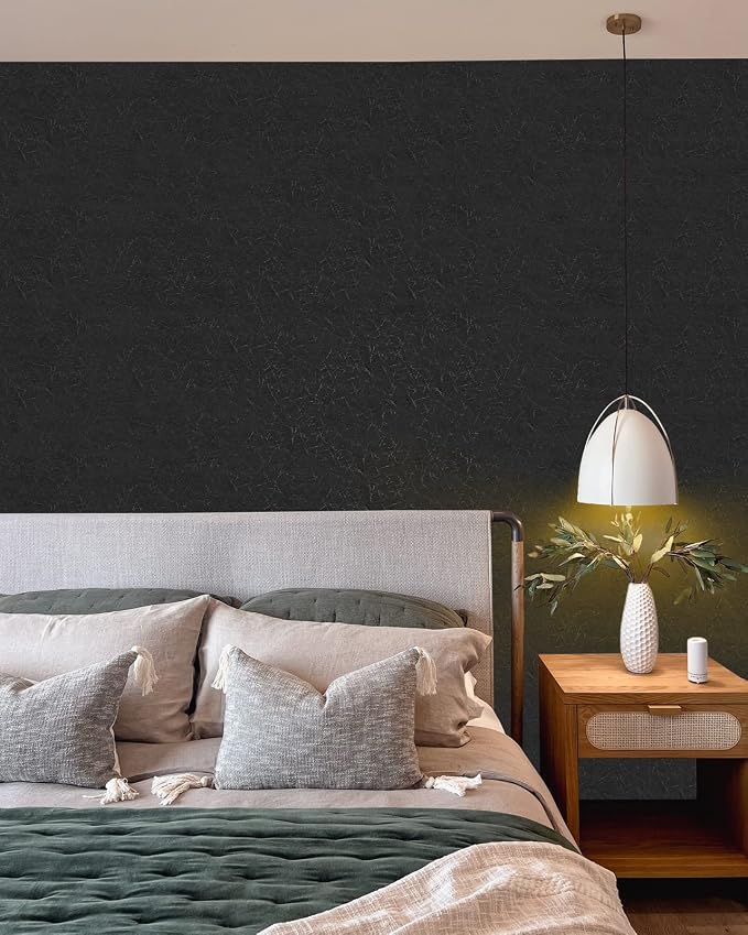 Cohoo Home Black Silk Peel and Stick Wallpaper
